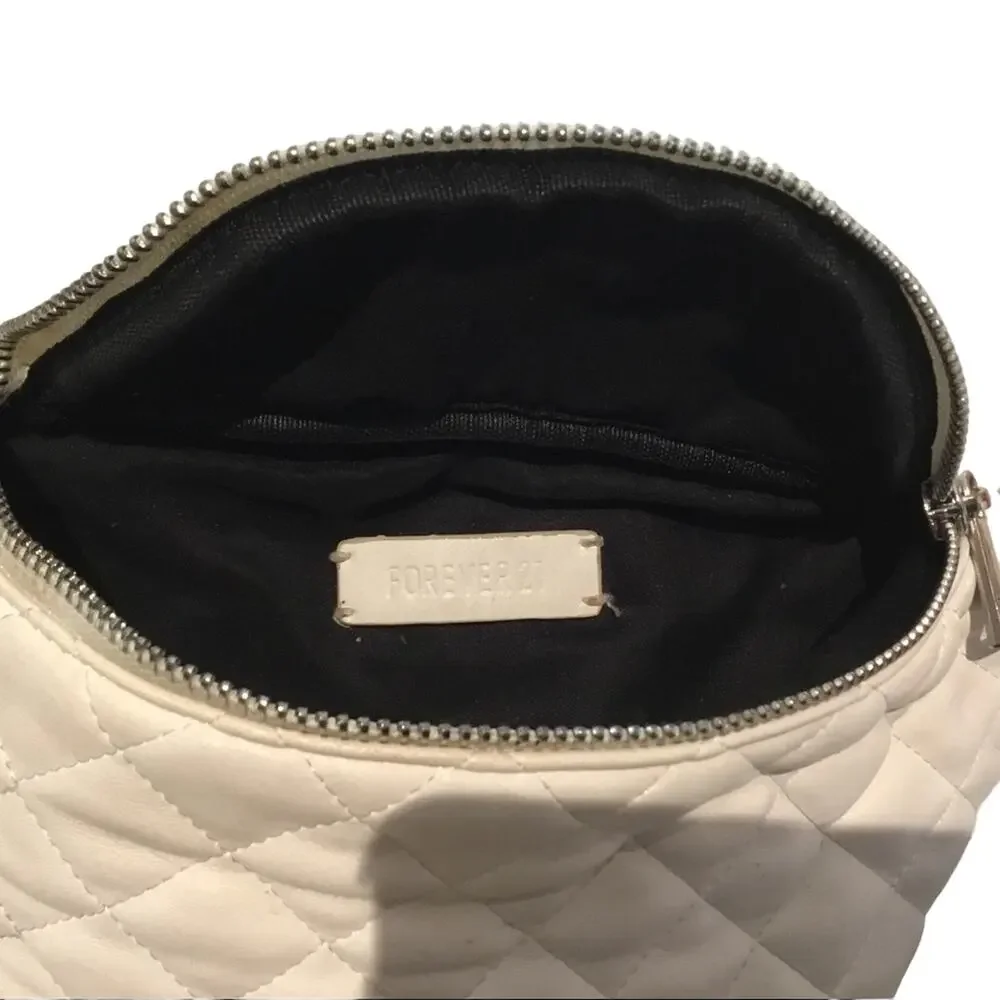 Forever 21 Women's White Quilted Belt Bag